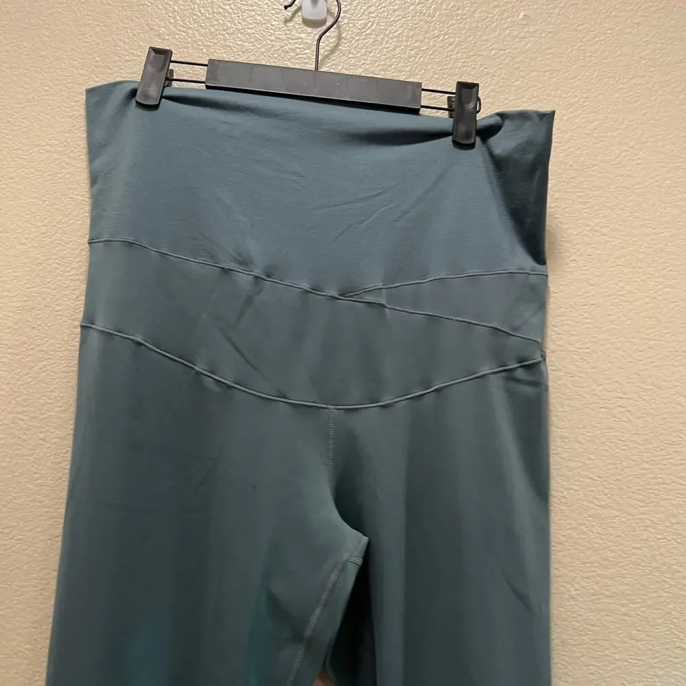 Nike Dri-Fit Yoga Leggings Green High Waisted Stretch Pull-On Activewear Sz XL